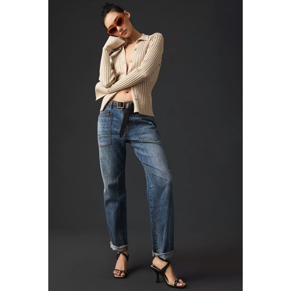 Anthropologie Pilcro The Wanderer Cuffed Relaxed-Leg Jeans, sz 27”